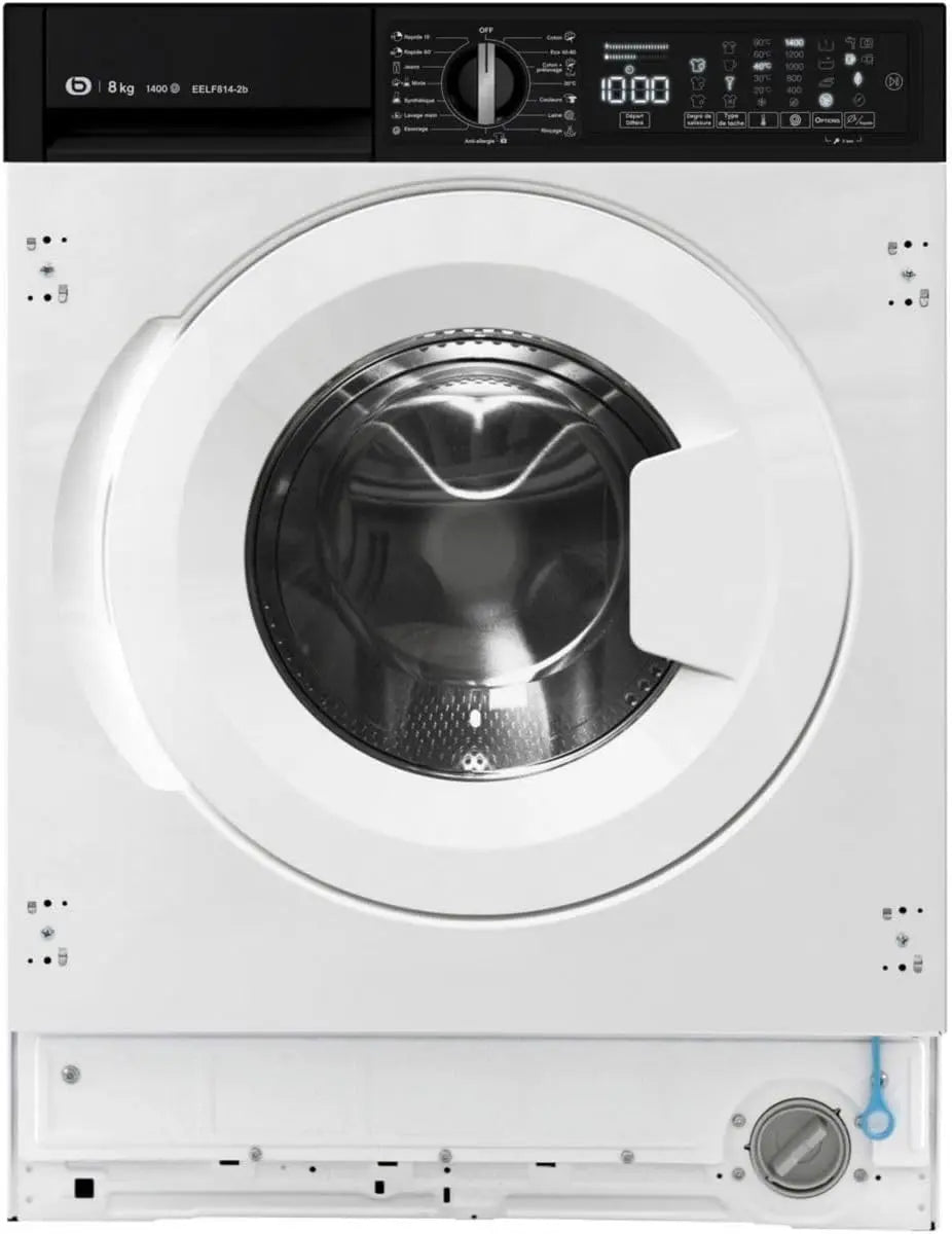 Lave linge hublot encastrable ESSENTIELB EELF814-2b - 8 kg - 1400 tr/min - Classe A - Moteur induction – 47 kW, gris/noir