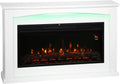 HOMCOM Cheminée Électrique 1000W/2000W Effet Flamme 5 Luminosités Blanc – 60 Hz
