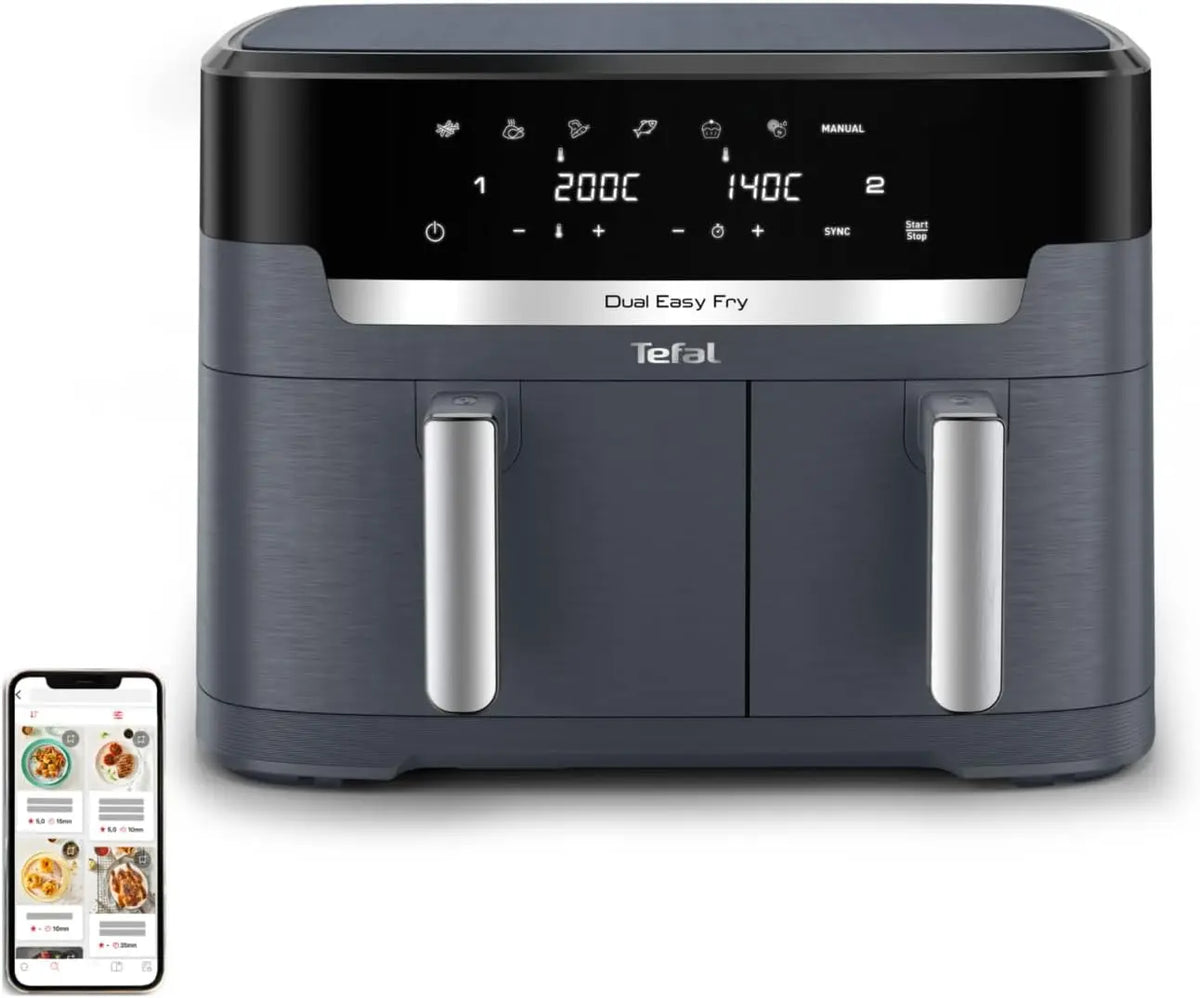 Tefal Dual Easy Fry friteuse à air – EY942BE0, 11 L / 6,5 L, gris