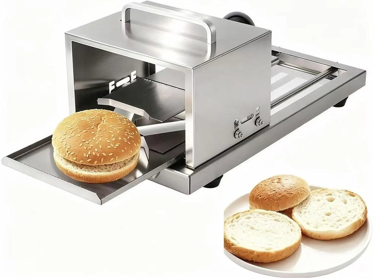 Trancheuse manuelle de bagel – 41 x 20,5 x 19 cm, gris