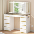 WOLTU Coiffeuse avec Miroir LED – beige/gris