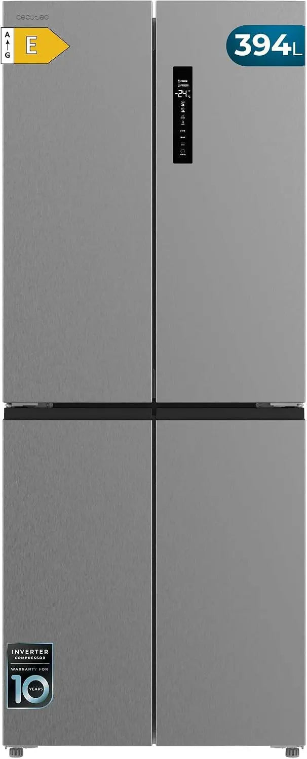 Cecotec Réfrigérateur 4 Portes Total No Frost Bolero CoolMarket 4D 394 Inox E,394 Litres – argenté