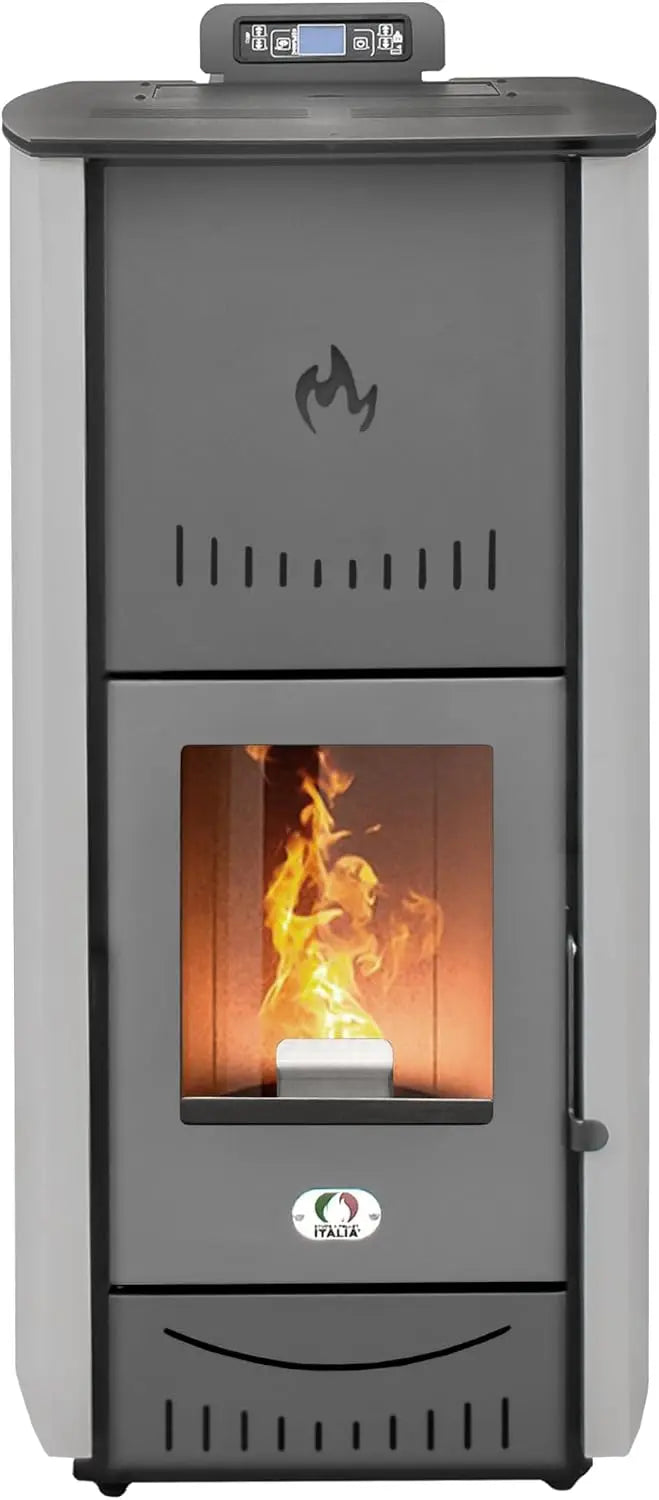 STUFE A PELLET ITALIA New York 20 Kw - Poêle à Granulés Hydro Produit Chaleur et Eau Chaude Efficacité