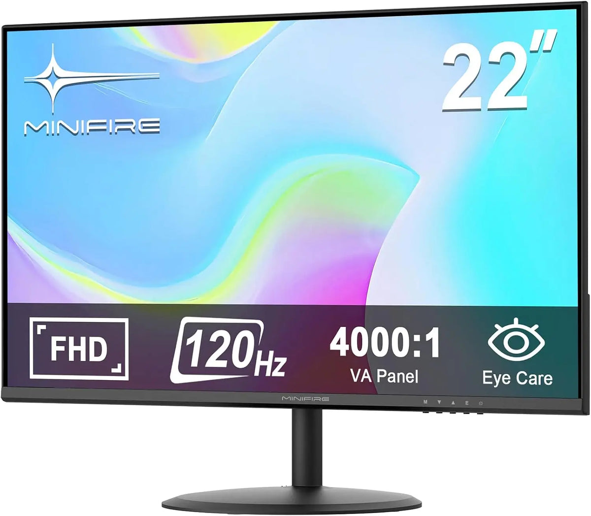 Minifire Écran PC 22 Pouces FHD 1920 x 1080 – MF22X3AH, 120 Hz, bleu