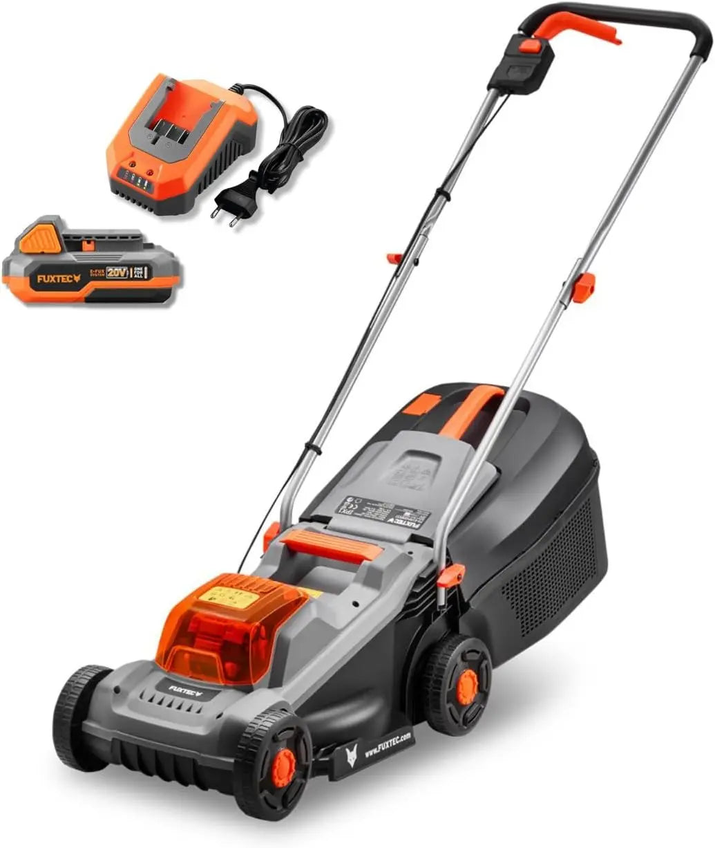 FUXTEC Tondeuse sans Fil FX-E1RM20ECO-SET • Puissance 20V Largeur Coupe 30cm – 4 Ah, gris