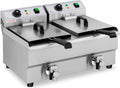 Royal Catering Friteuse Électrique 2 x 10 L Zone Froide Thermostat – 3000 W, gris