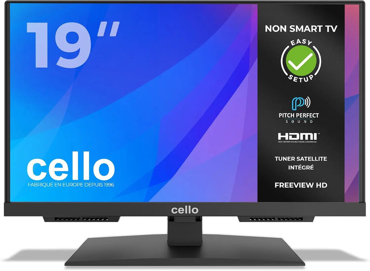 Cello Téléviseur LED C1924SH 19 Pouces avec réception DVB-T et Satellite – noir