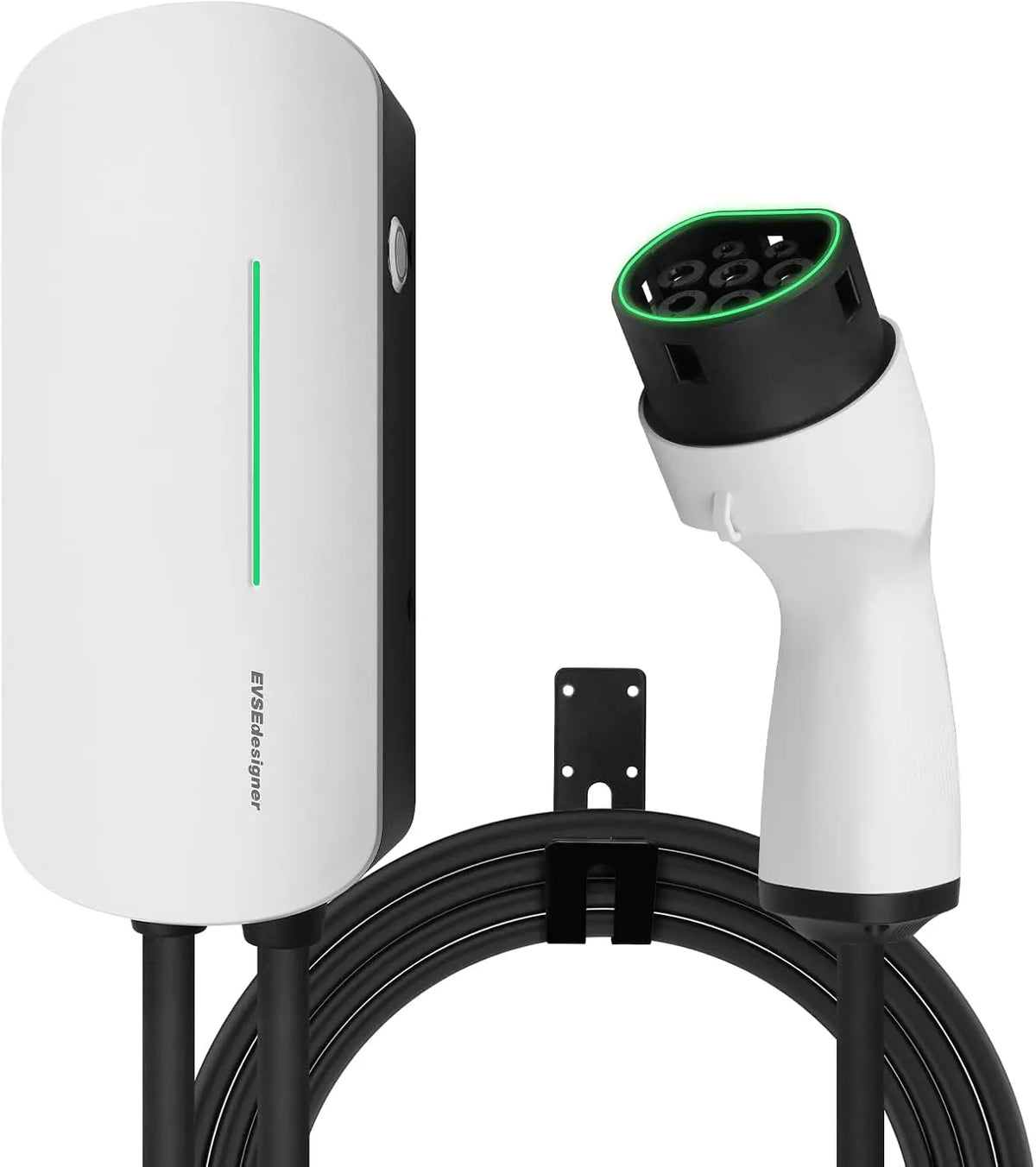 Wallbox 7.4kW Type 2 Station de Recharge Domestique pour véhicules électriques Monophasé Câble 6M – 7,4 kW, noir/gris
