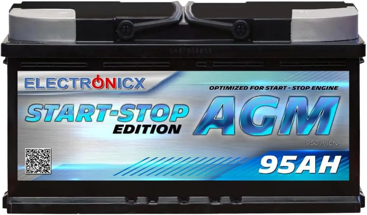 Electronicx Batterie Voiture AGM 95Ah 12V – noir/bleu/gris