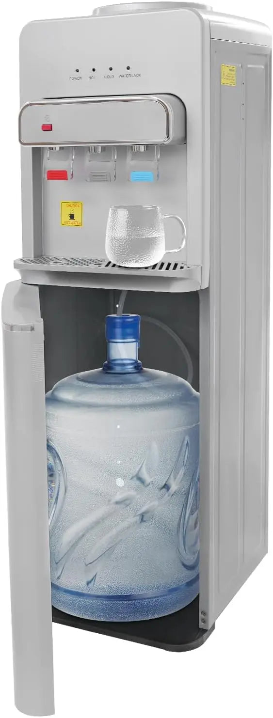 Distributeur d'eau sur pied avec chargement au sol – 550 W, argenté