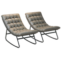Fauteuil, à bascule, avec coussin, coloris gris, pour le salon ou la chambre