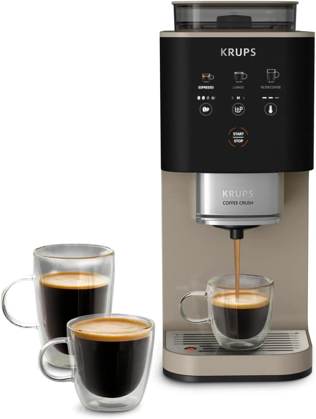 KRUPS - Coffee Crush Extra Machine à Café Ultra Compacte Chaï - 15 bars – gris/noir