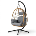 Fauteuil, avec coussin, en acier et résine tressée, pour le salon ou la chambre