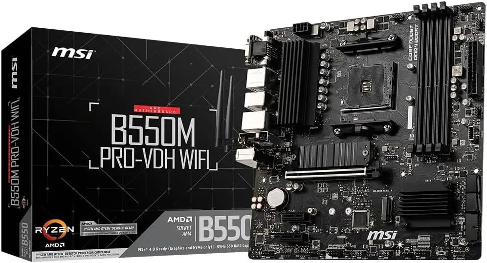 MSI B550M Pro-VDH WiFi Carte mère Micro-ATX équipement réseau – 7 W, noir/gris