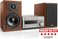 Denon D-M41DAB Mini-Chaîne Hi-FI - Argent -Bois de Cerisier – 30 W, argenté