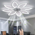 YUNZI Sourdine Ventilateur de Plafond avec lumière avec télécommande – 66 W / 90 W, blanc