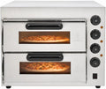 Four à pizza double couche – 3000 W, 57 x 47,5 x 44 cm, 50 Hz, argenté
