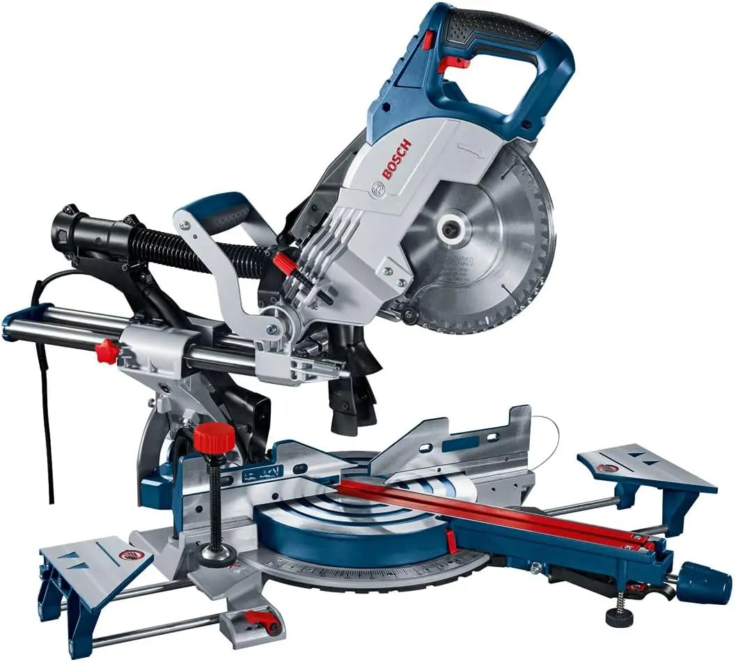 Bosch Professional scie à onglets radiale GCM 8 SJL puissance 1 600 W – gris/bleu
