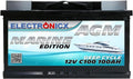 Batterie AGM 100Ah 12V Décharge Profonde Sans Entretien Étanche – noir/gris/bleu