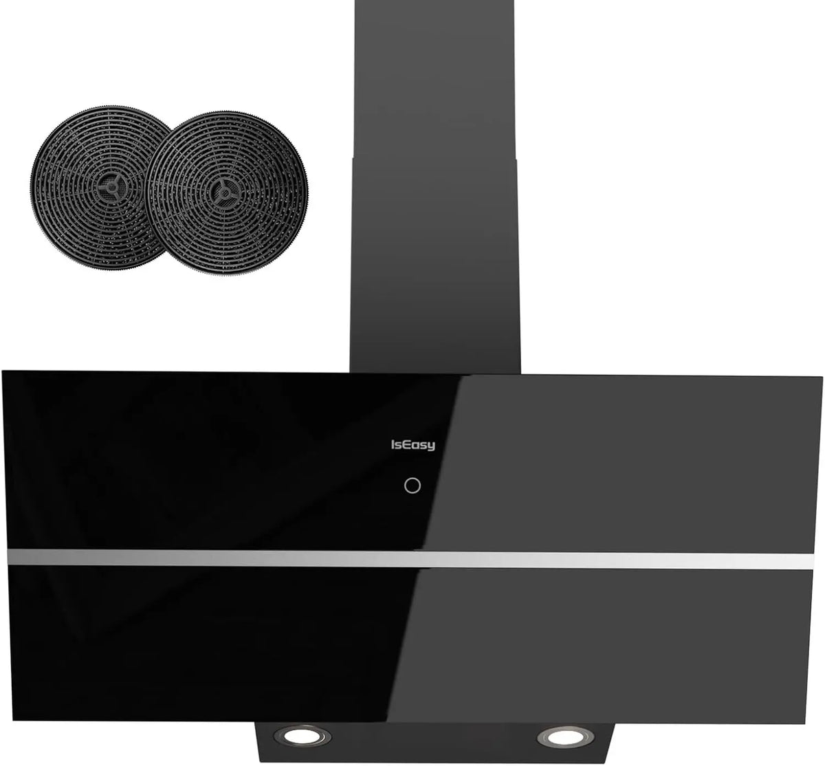 Hottes Aspirantes 90cm – 1,5 W, 578 m³/h, 11,8 kWh, gris/noir