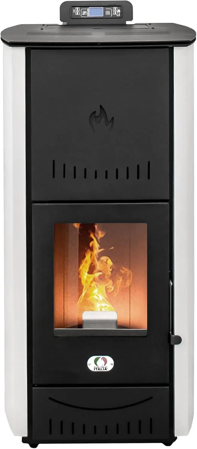 STUFE A PELLET ITALIA New York 20 Kw - Poêle à Granulés Hydro Produit Chaleur et Eau Chaude Efficacité