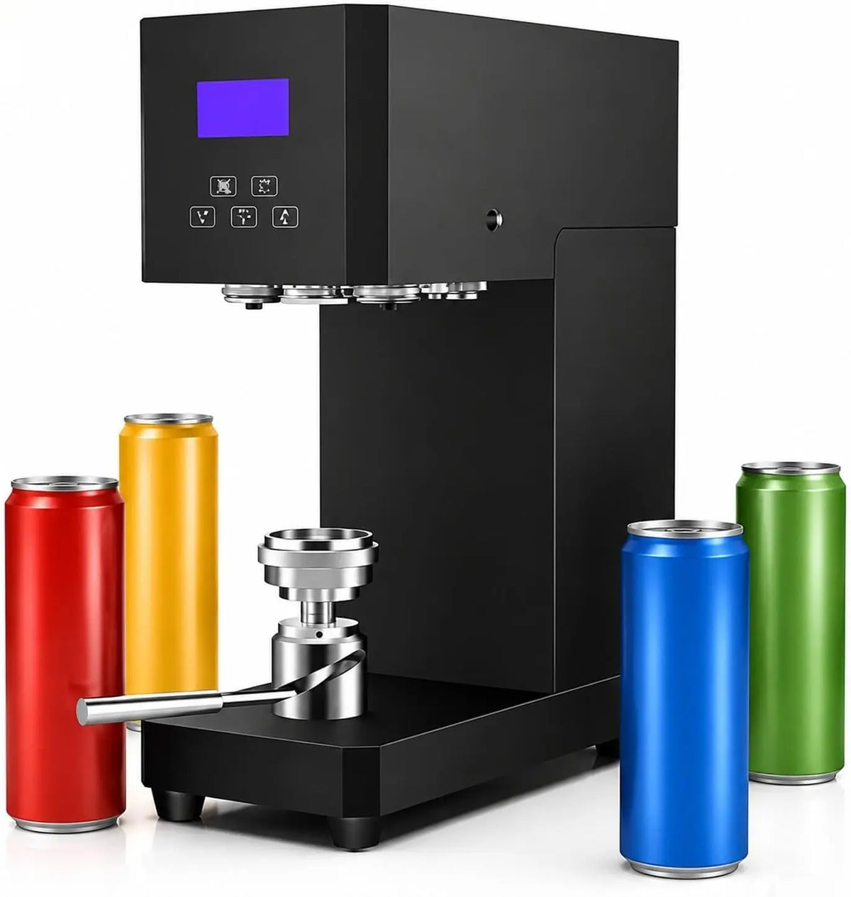 Machine de Scellant Automatique Scellant ÉLectrique en Étain Commercial Scelleuse de Canettes à Hauteur – 370 W, noir/gris