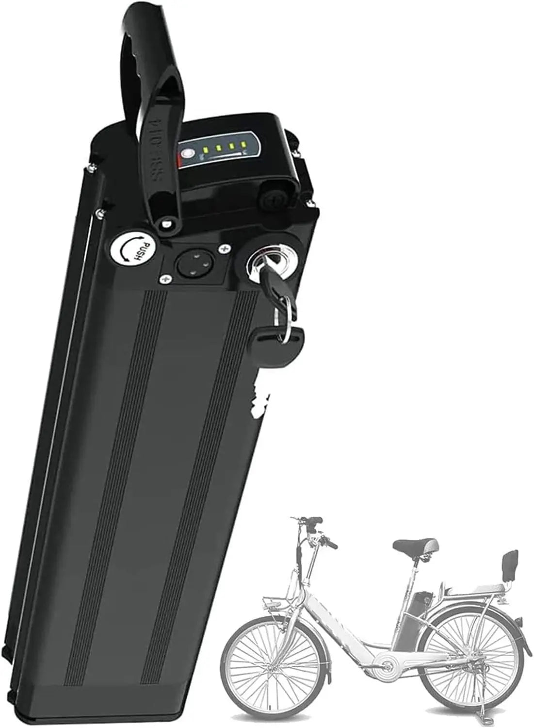 Batterie De Vélo Électrique 36V Batterie E-Bike 36V 10Ah/13Ah/15Ah/20Ah pour Vélo Électrique Pliable – 250 W / 500 W, gris/noir