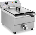 Royal Catering Friteuse Électrique De Restaurant Simple Avec Robinet Professionnelle RCEF 16EB 3 500 W – 16 l, gris