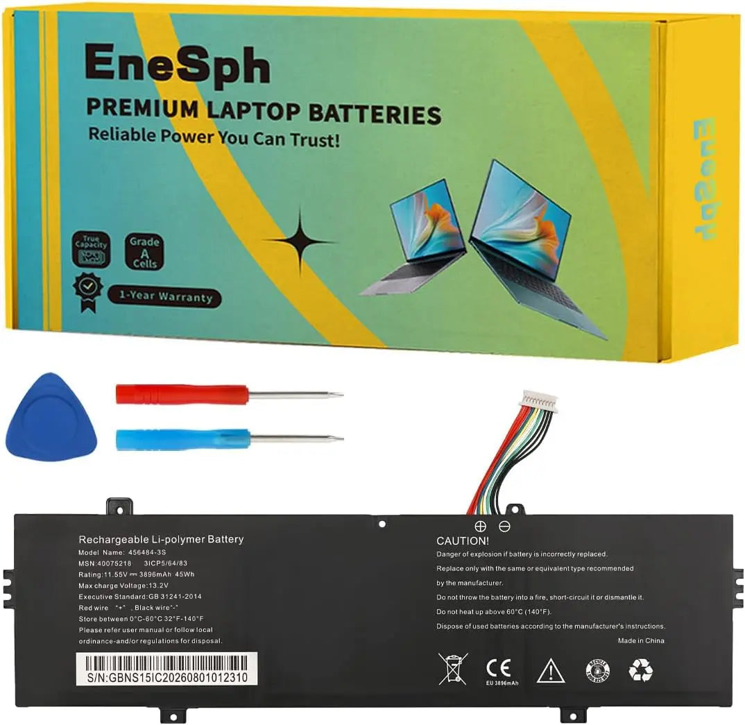 456484-3S Laptop-Batterie pour Medion Akoya – 3896 mAh, noir