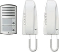 Kit interphone audio-vidéo pour maison bifamiliale avec poste extérieur Linea 2000 et postes intérieurs – gris