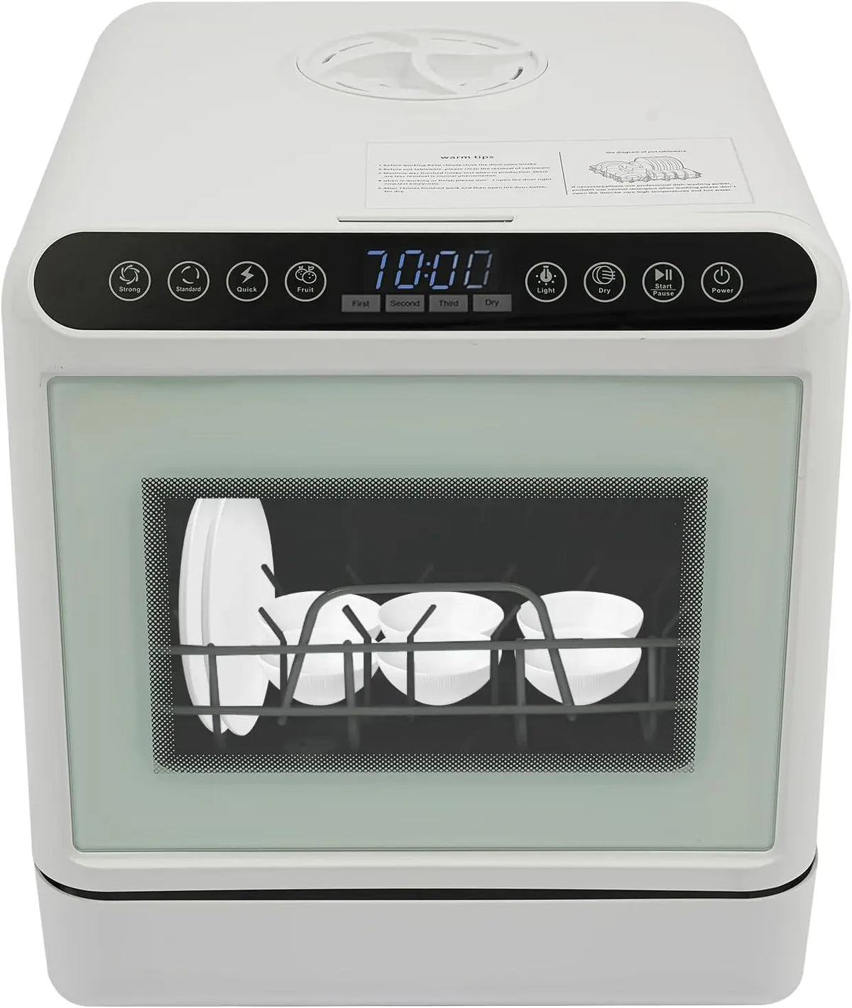Lave-vaisselle de table avec réservoir d'eau de 6 l – gris/noir