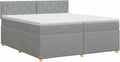 Lit Boxspring 200x200 cm Gris Clair Matelas Ressorts Ensachés