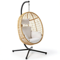 Fauteuil, en résine tressée, avec coussin, pour le salon ou la chambre