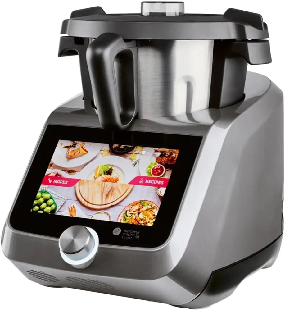 SILVERCREST Robot de cuisine Monsieur Cuisine Smart SKMS 1200 B1 Couleur: Titane – 1200 W, 4,5 l / 3 litres, gris/noir