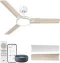 DREO ventilateur de plafond intelligent 132 cm avec lumière – 820 m³/h / 900 m³/h, blanc
