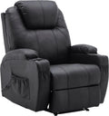 M MCombo Fauteuil de Relaxation électrique Fauteuil de Massage Fauteuil téléviseur Fonction inclinable – noir