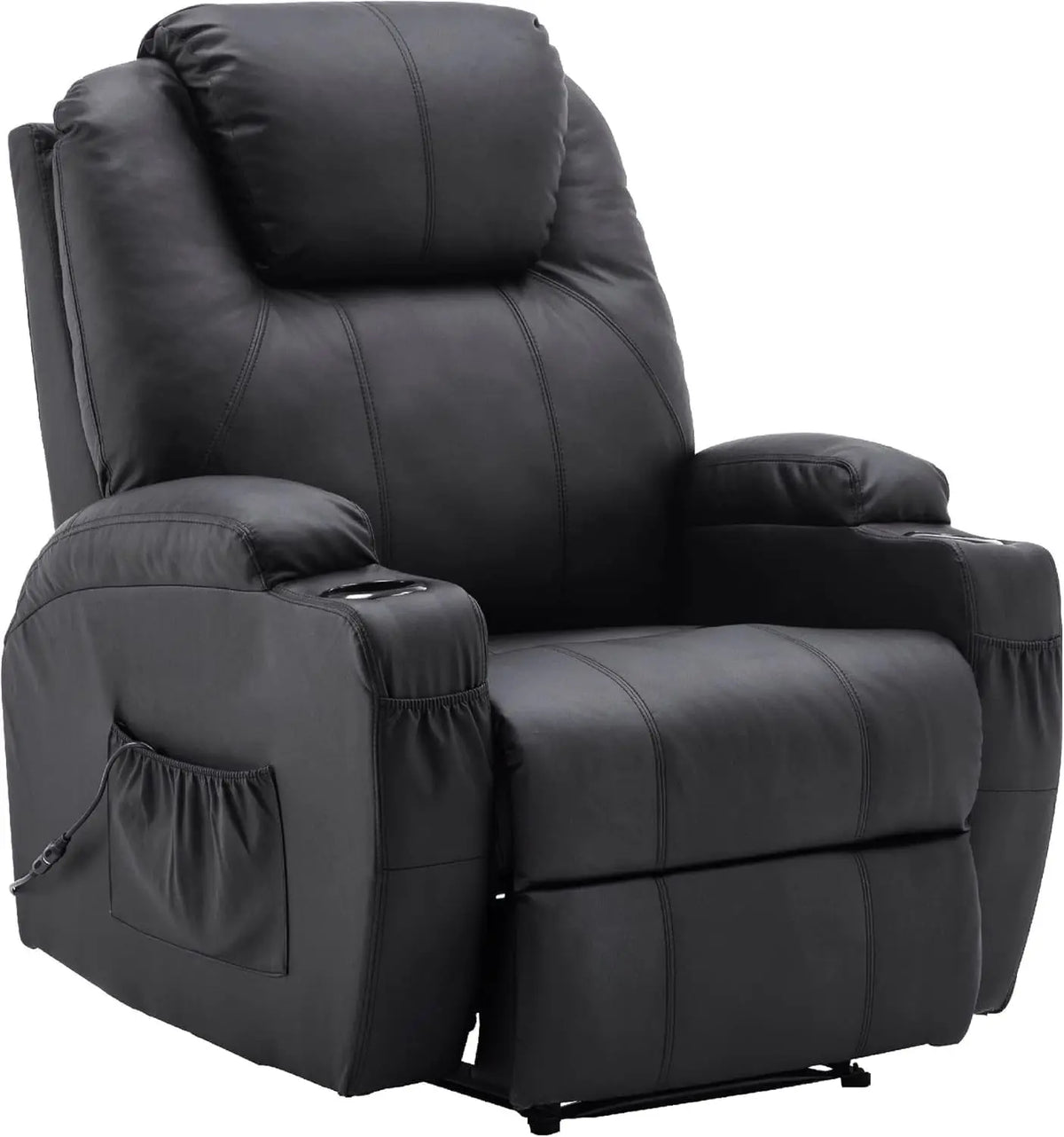 M MCombo Fauteuil de Relaxation électrique Fauteuil de Massage Fauteuil téléviseur Fonction inclinable – noir