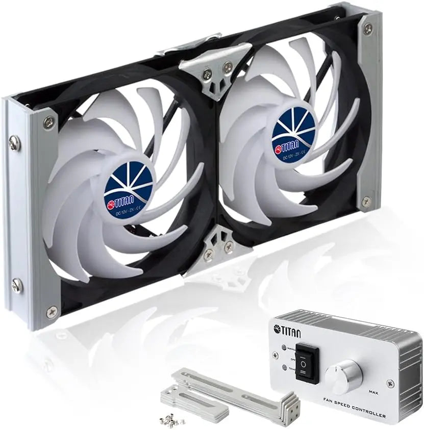 Titan TTC-SC09TZ Ventilateur de réfrigérateur – gris/noir