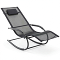 Chaise longue, à bascule, coloris noir, pour la terrasse ou le jardin