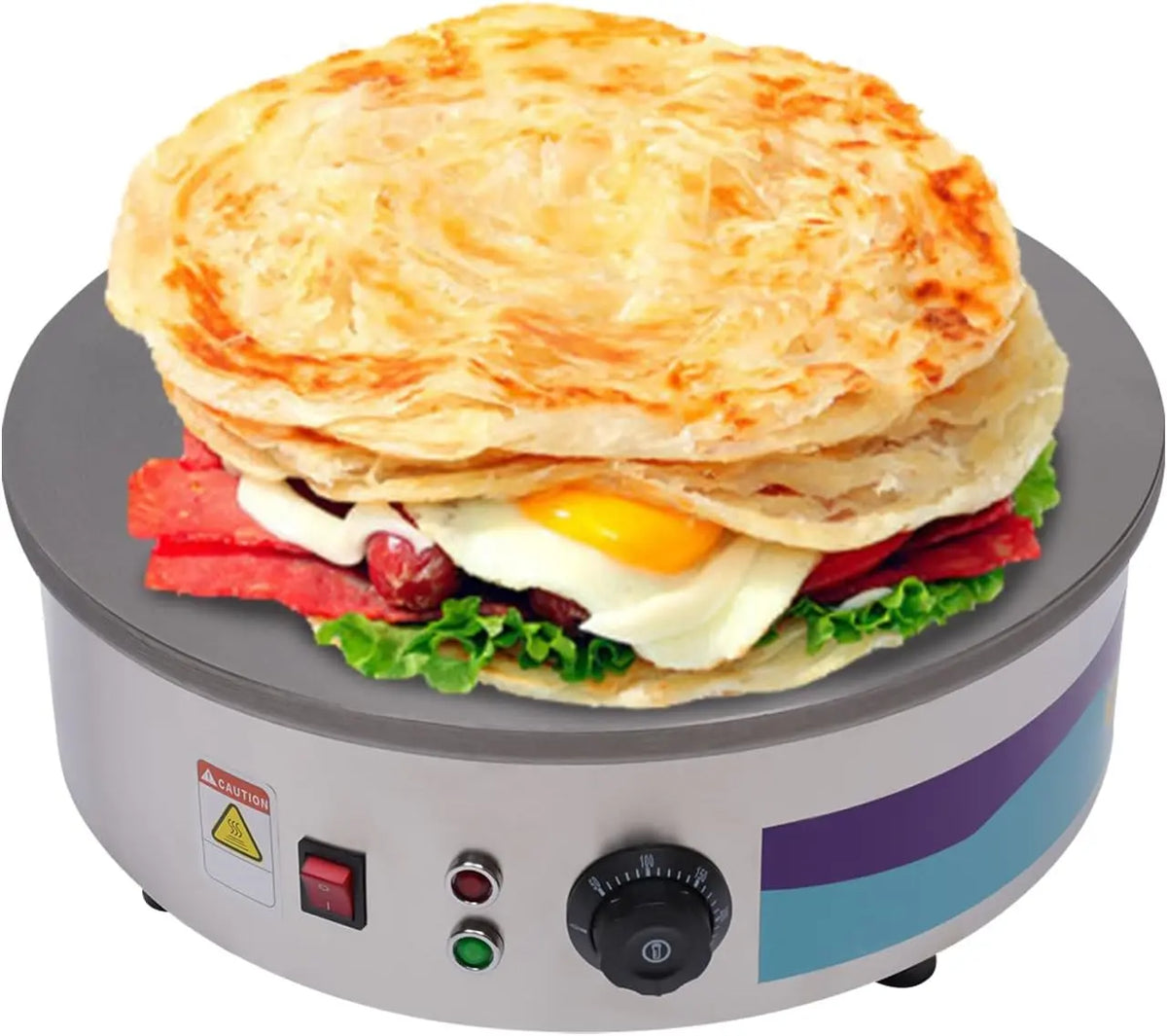 Crêpière électrique 3000W – 50 HZ, gris/beige