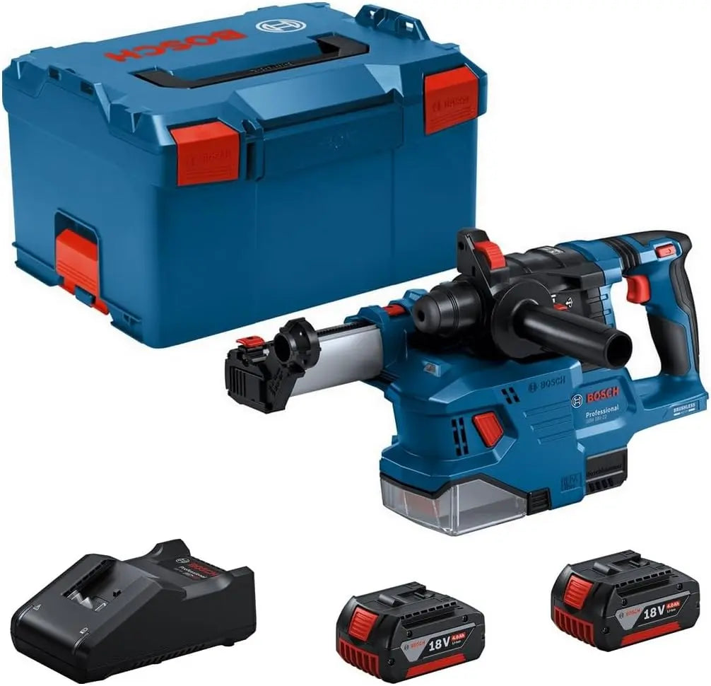 Bosch Professional 18V système perforateur sans-fil GBH 18V-22 avec SDS plus – 4,0 Ah, bleu/gris