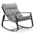 Fauteuil, à bascule, en acier, coloris gris, 73 x 79,5 x 104 cm, pour le salon ou la chambre