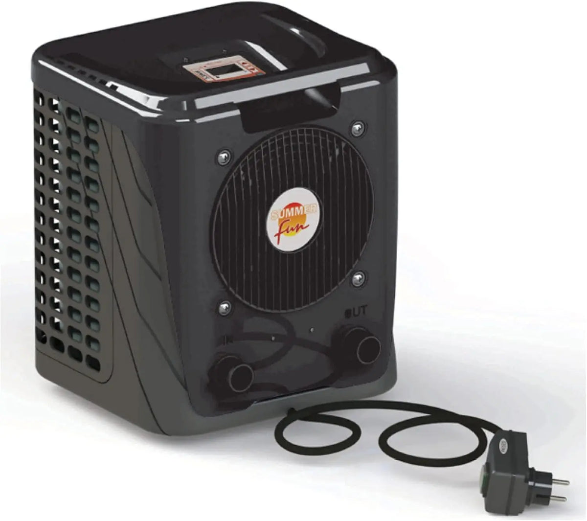 Mini Pompe A Chaleur - Spéciale Piscine Hors Sol - jusqu'à 20 m3 Voir Carte - Summer Fun SF35 230V – 1 kW / 6 kW, gris/noir