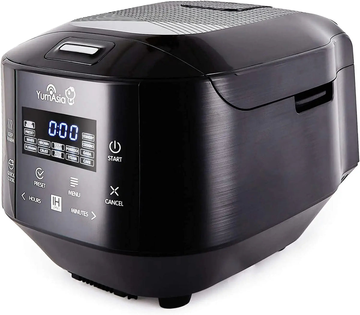 Yum Asia Bamboo Cuiseur à riz avec chauffage à induction IH et bol en céramique – 1,5 litre, 50 Hz, gris anthracite/noir