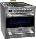 93505 R Cuisinière électrique avec plaque grill 90cm/ cuisinière à gaz/ 4,5 Kw WOK/ 8 – gris/noir
