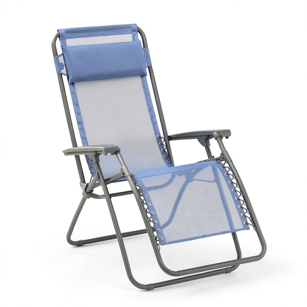 Chaise longue, coloris bleu, pour la terrasse ou le jardin