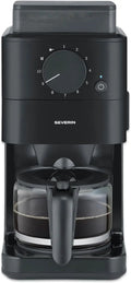 Severin - Machine à café filtre avec broyeur intégré pour café en grains ou moulu + réglage de la mouture – 1000 W, noir
