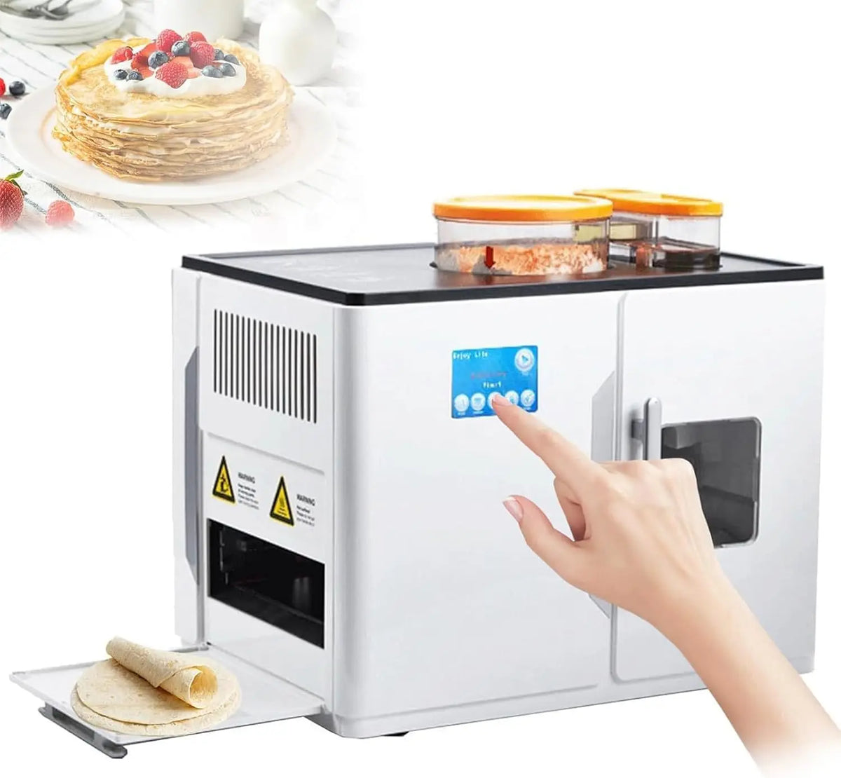 Machine À Rotis Et Chapatis Entièrement Automatique – V/220, gris/beige/blanc