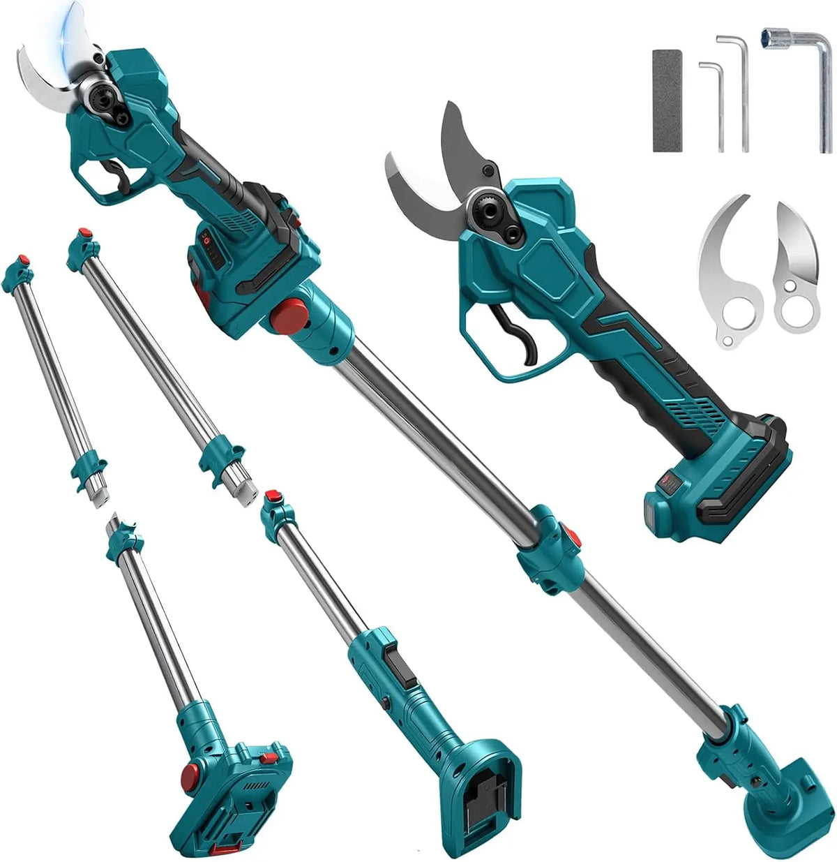 Sécateur Électrique Sans fil Compatible avec Makita 18 V Sans batterie – gris/bleu