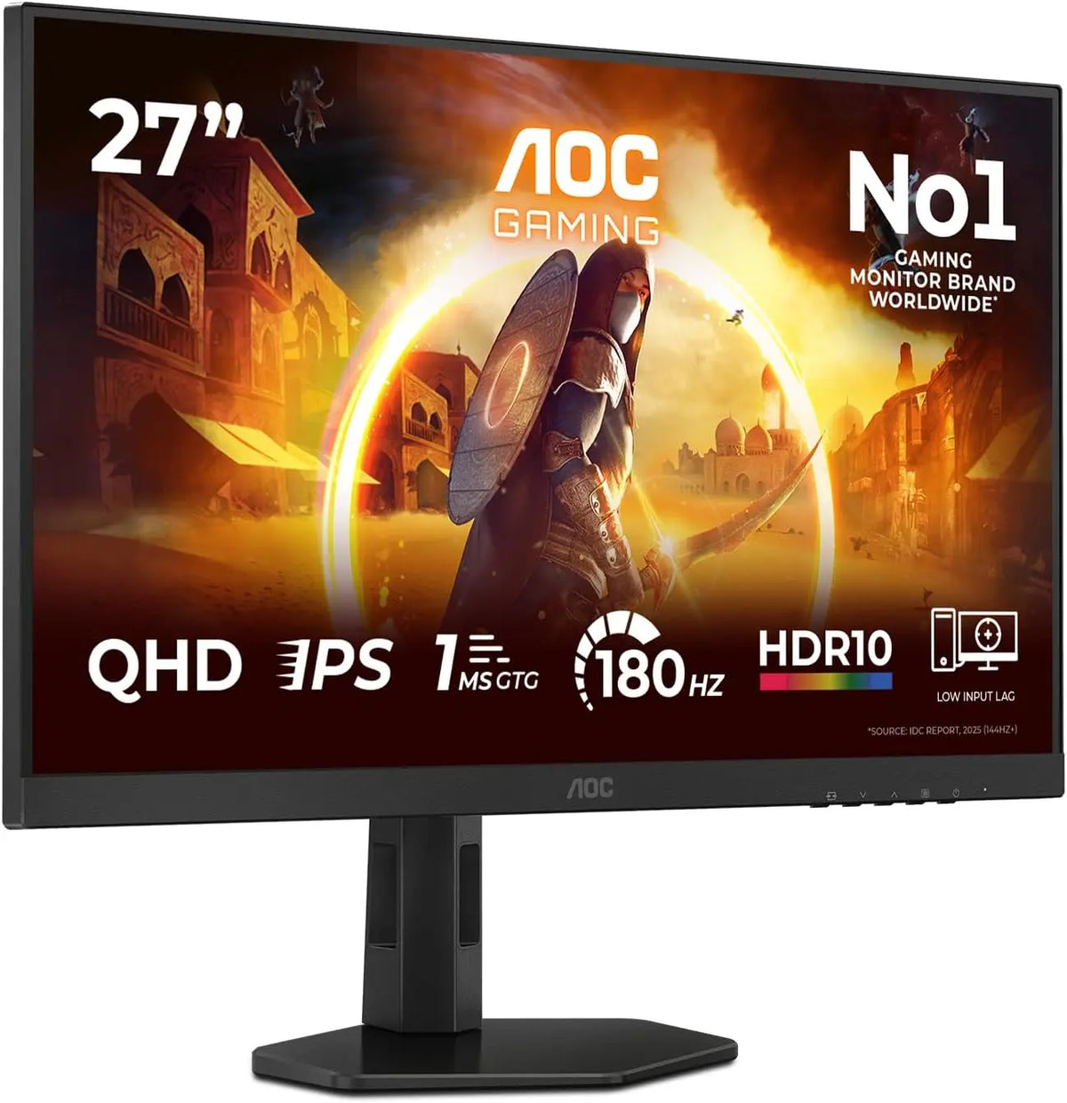 AOC pour le jeu Moniteur Q27G4XFAD 27 Pouce 180Hz Fast IPS Dalle – HDR10, noir